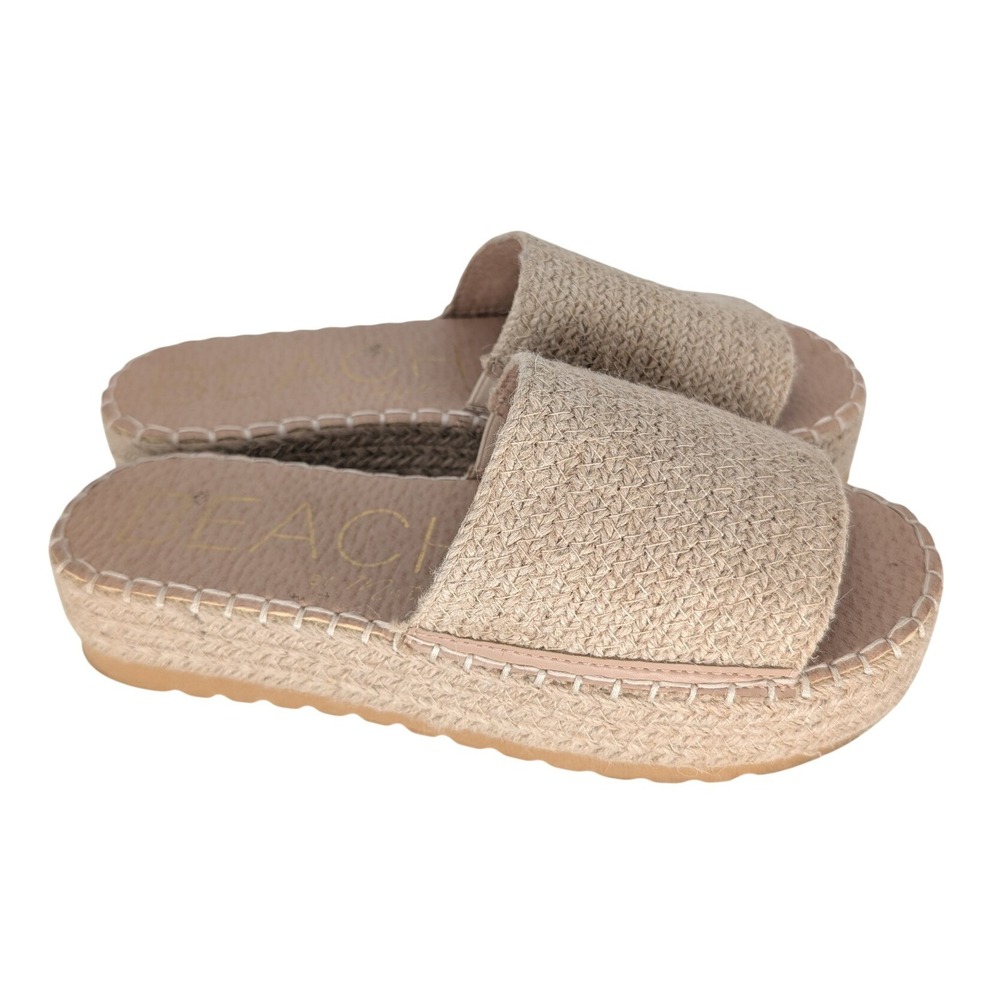Beach by Matisse Rey Jute Platform Slide Sandal Women 8M Natural Espadrille Boho